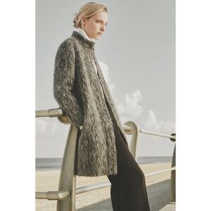 $595 Club Monaco Maritza Coat Grey Alpaca Wool Mohair XS / P